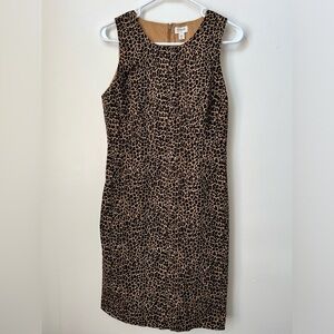 J Crew Women Leopard Print Sheath Dress